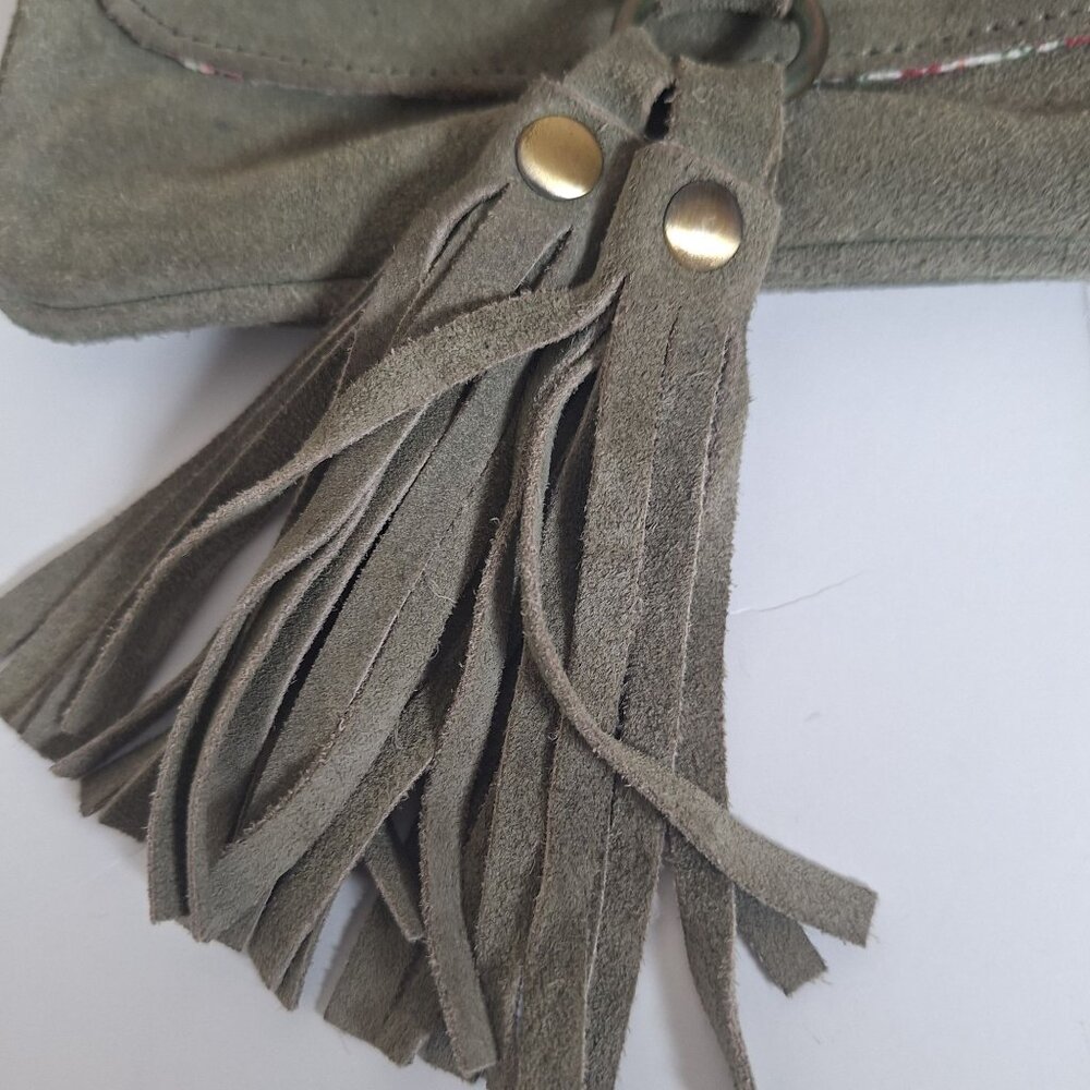 Sopreso Green suede tassle purse country western - Picture 9 of 9